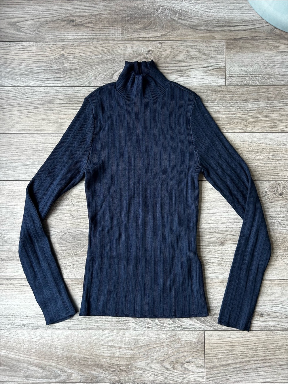 Abercrombie & Fitch Navy Ribbed Turtleneck Sweater
